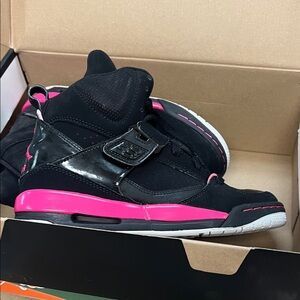 Black and Pink High-Top Sneakers
